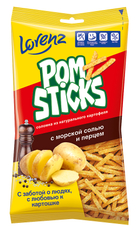 Соломка картофельная Pomsticks Морская соль и перец, 100г
