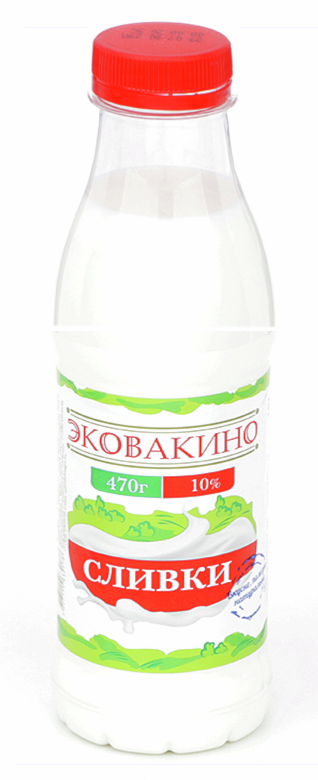 Сливки Эковакино пастеризованные 10%, 470мл