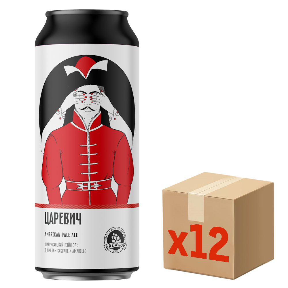 Пиво Brewlok Иван Царевич Эль светлое, 0.5л x 12 шт