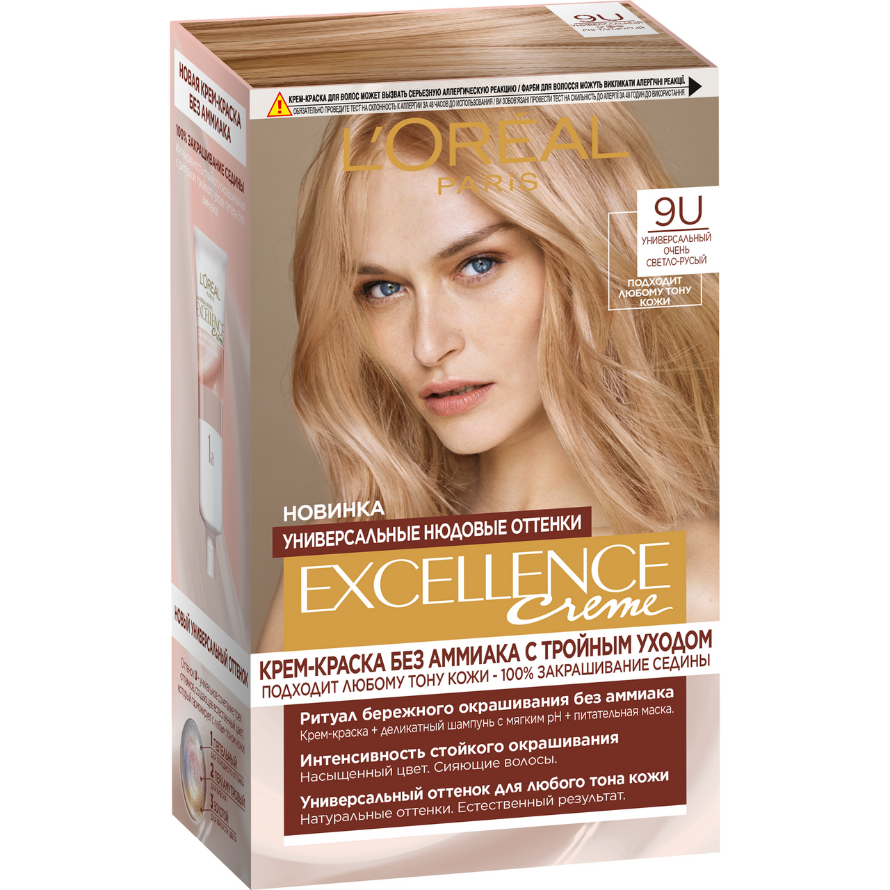 Изображение товара Крем-краска для волос L'oreal Paris Excellence 9U, 268мл, без аммиака