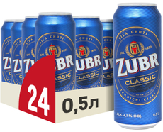 Пиво Zubr Classic, 0.5л x 24 шт