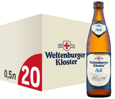Пиво светлое фильтрованное Weltenburger Kloster Hell, 0.5л x 20 шт