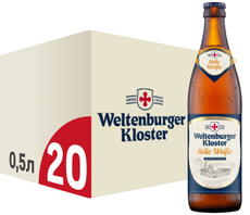 Пиво светлое фильтрованное Weltenburger Kloster Hell Weiss, 0.5л x 20 шт