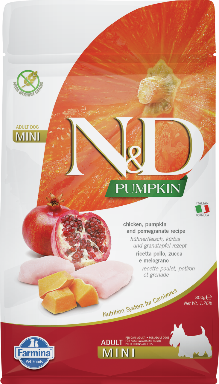Корм сухой Farmina N&D для собак мелких пород курица-гранат-тыква, 800г