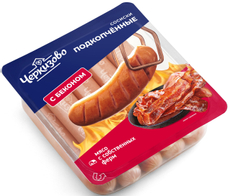 Сосиски подкопченные Черкизово с беконом, 400г