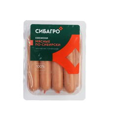 Сосиски Сибагро мясные по-сибирски, 400г