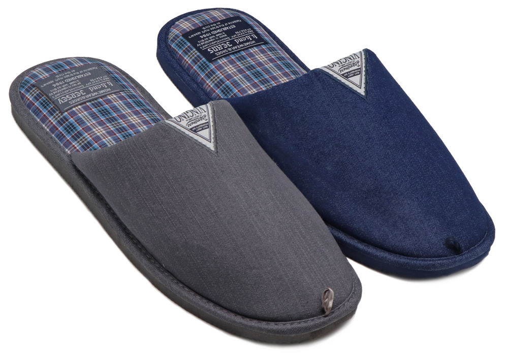 Тапочки мужские Lucky Land закрытые клетка декор