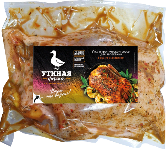 Тушка утки Утиная ферма в соусе манго-ананас охлажденная, ~1.6кг