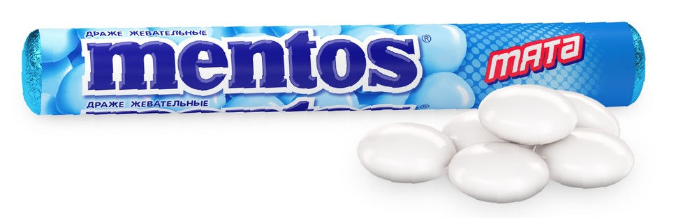 Драже жевательные Mentos Мята, 37.5г