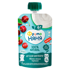 Биотворог детский ФрутоНяня Яблоко, вишня и черешня 4.2% с 6 месяцев, 90г