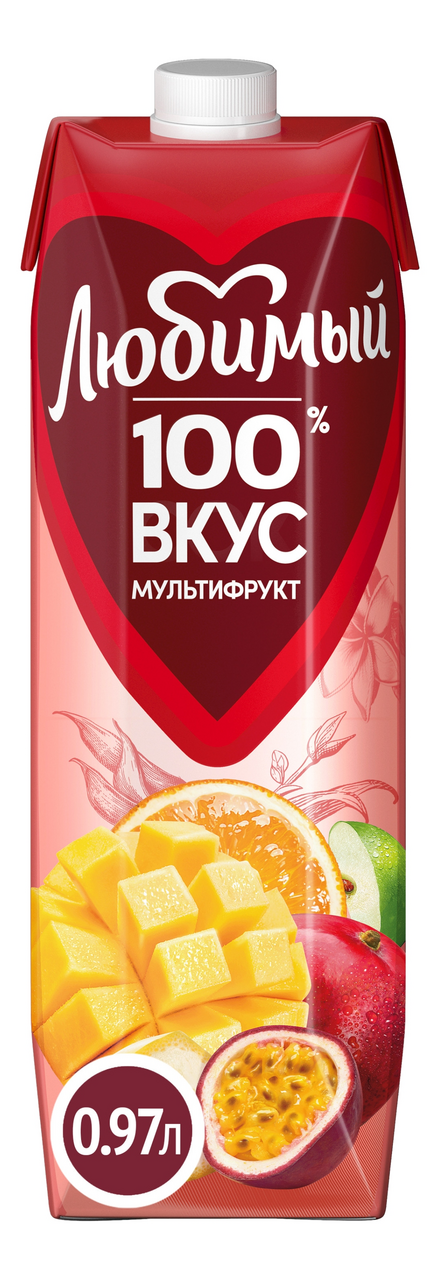 Изображение товара Нектар Любимый Мультифрукт с мякотью, 970мл