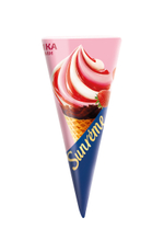 Мороженое сливочное Sunreme Клубника в вафельном рожке, 73г