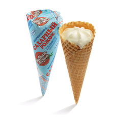 Мороженое пломбир Чистая Линия Ванильное в вафельном рожке, 110г