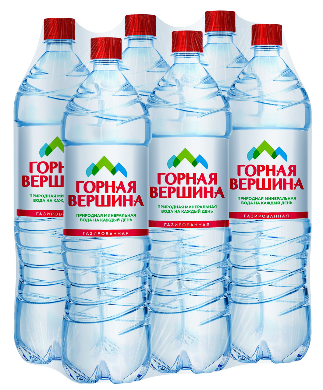 Вода Горная вершина питьевая газированная, 1.5л х 6 шт