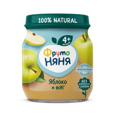 Пюре фруктовое детское ФрутоНяня Яблоко с 4 месяцев, 100г