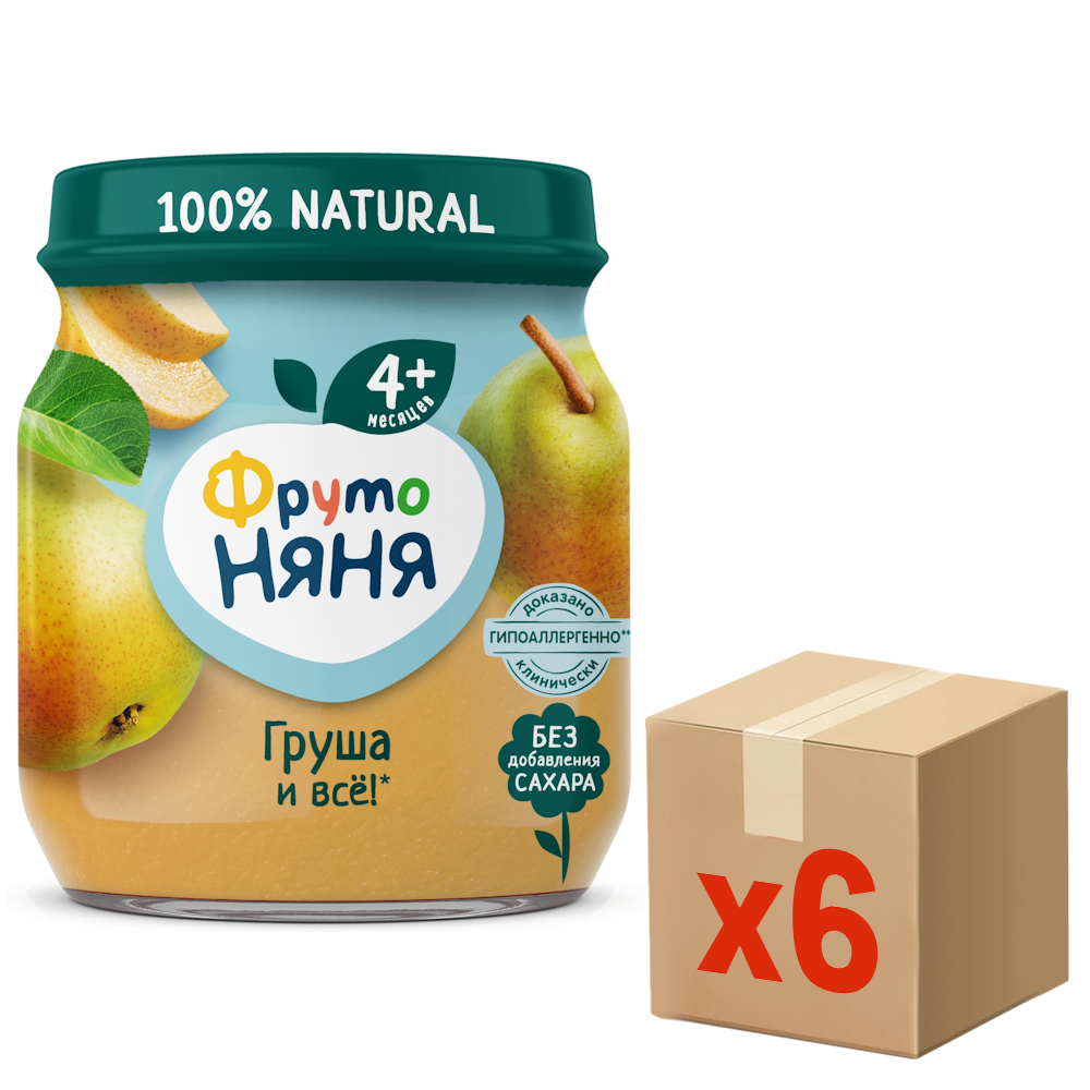 Пюре фруктовое ФрутоНяня Груша с 4 месяцев, 100г