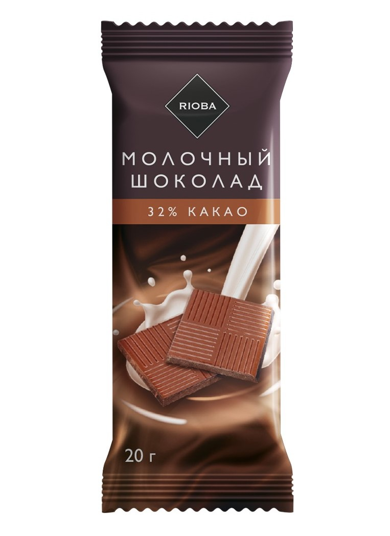 RIOBA Шоколад молочный 32% какао, 20г