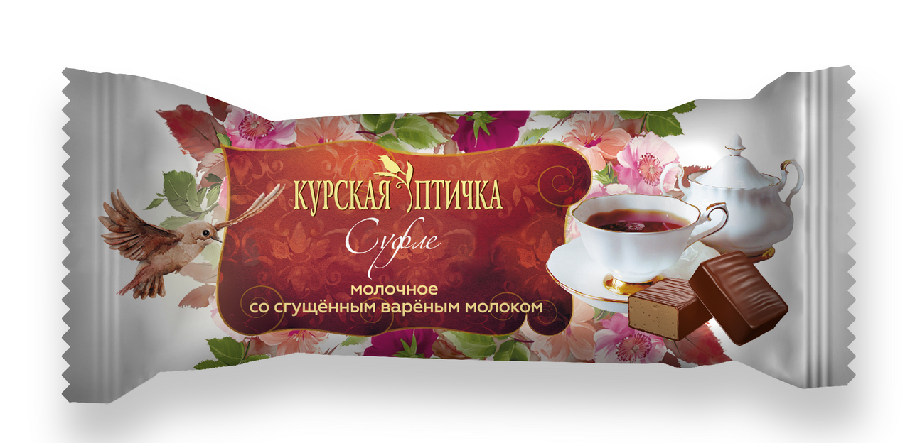 Суфле молочное глазированное Курская птичка с вареным сгущенным молоком, 40г