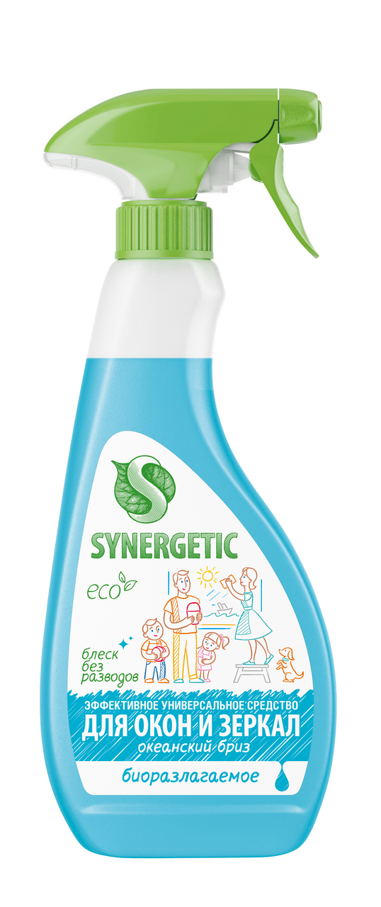 Изображение товара Средство для окон и зеркал Synergetic Океанский бриз, 500мл