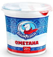 Сметана Белый медведь 20%, 800г