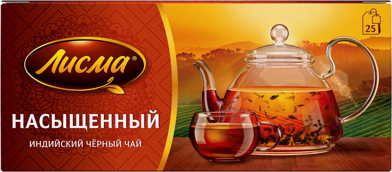 Изображение товара Чай Лисма насыщенный пакетированный (1.8г x 25шт), 45г