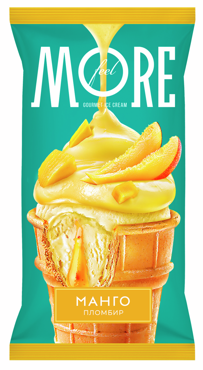 Мороженое пломбир Feelmore Манго в вафельном стаканчике 12%, 80г