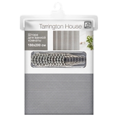 Tarrington House Штора для ванной серая жаккард хромированные кольца, 180 x 200см