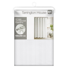 Tarrington House Штора для ванной белая жаккард прозрачные кольца, 180 x 200см