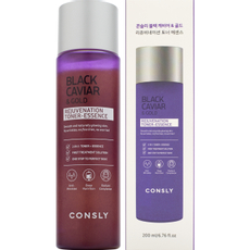 Тонер-эссенция Consly Black Caviar & Gold Rejuvenation омолаживающий с черной икрой и золотом, 200мл