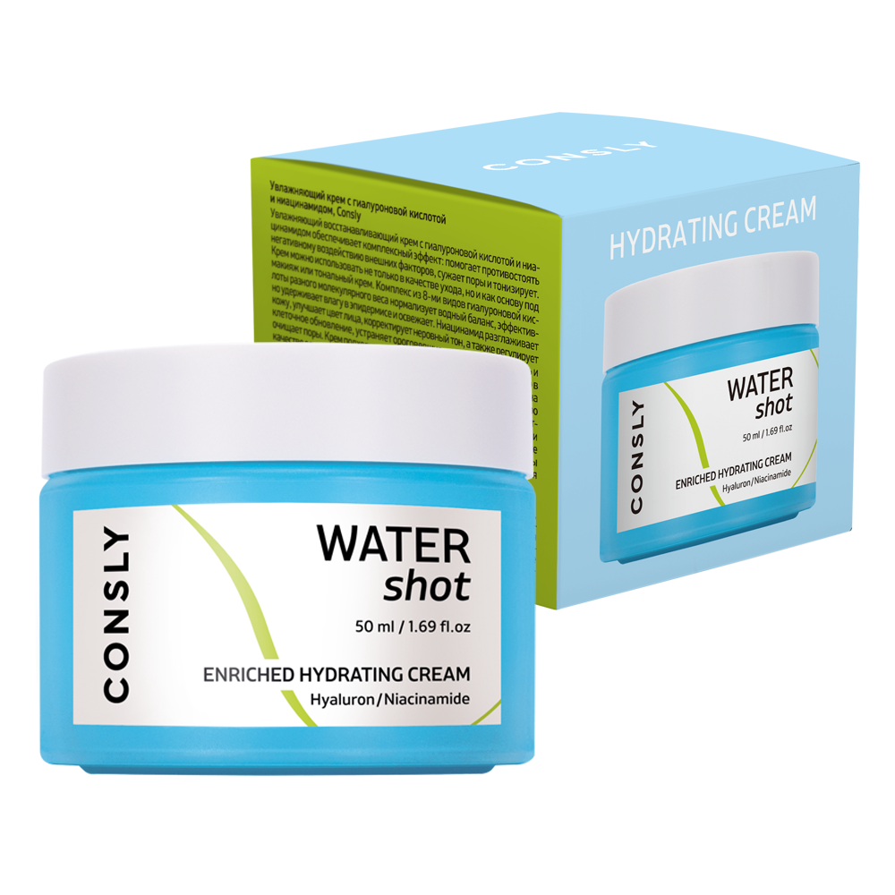 Изображение товара Крем для лица Consly Water Shot Enriched Hydrating с гиалуроном и ниацинамидом, 50мл