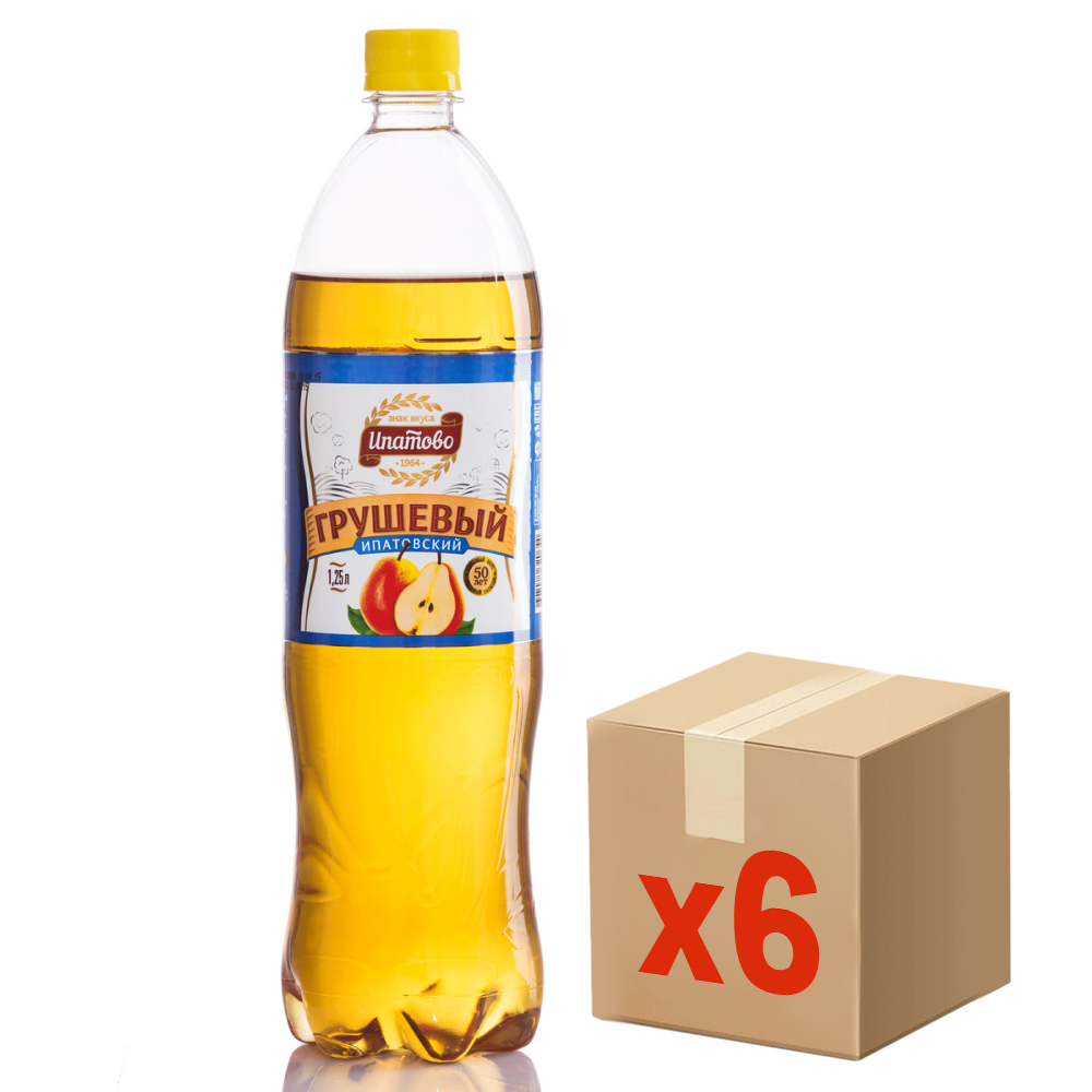 Лимонад Ипатово грушевый, 1.25л x 6 шт