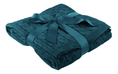 Tarrington House Плед вязаный бирюзовый 130 x 170см, 750г