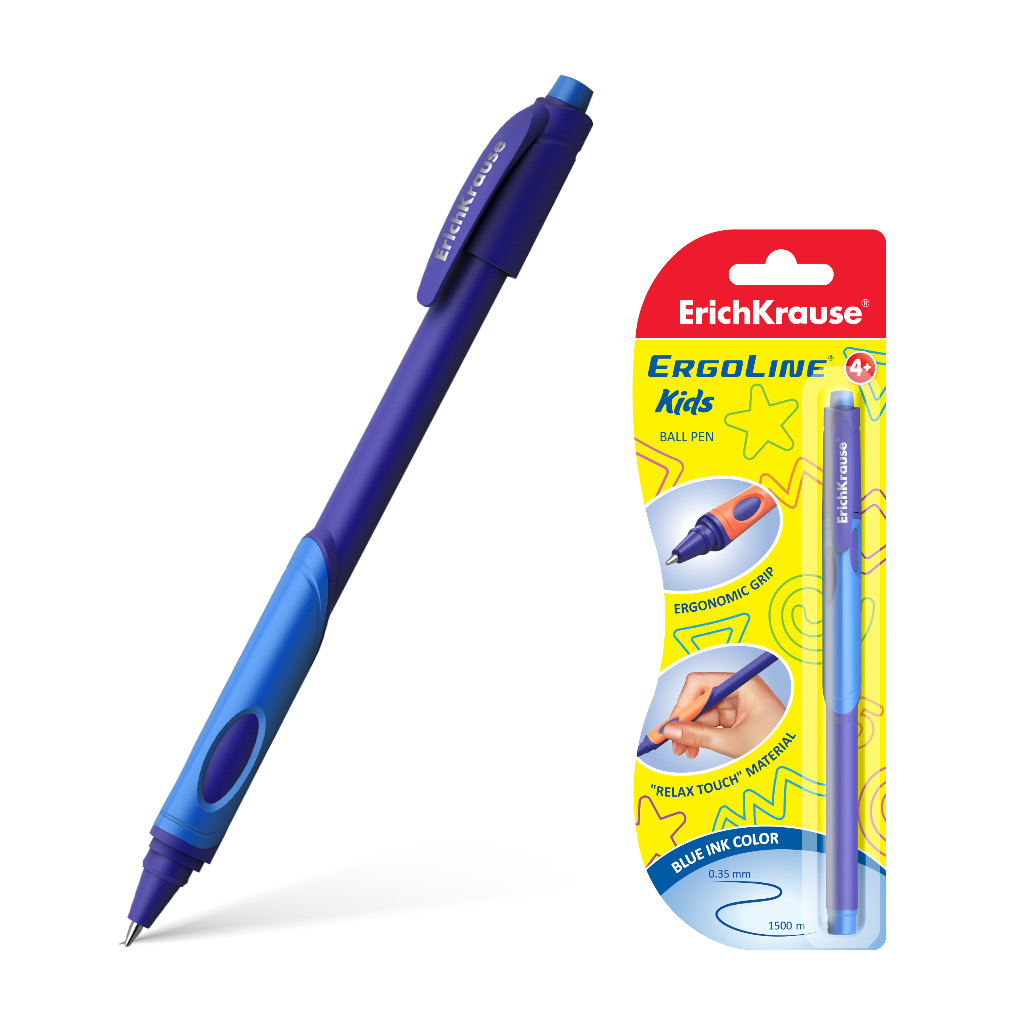 Ручка шариковая Erich Krause Ergoline Kids Ug Technology синяя, 1шт ...