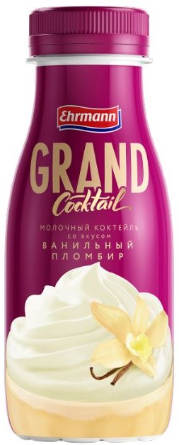 Коктейль молочный Grand Cocktail Ванильный пломбир 4%, 260г
