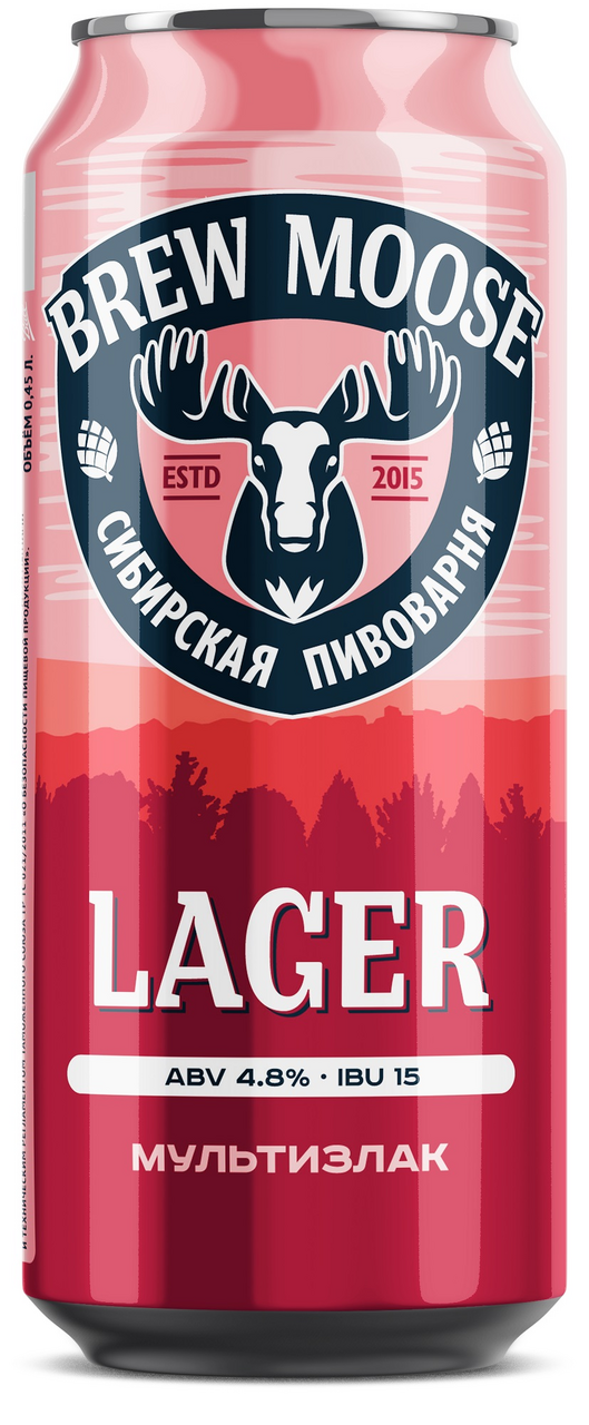 Пиво Балтика Brew Moose Лагер, 0.45л