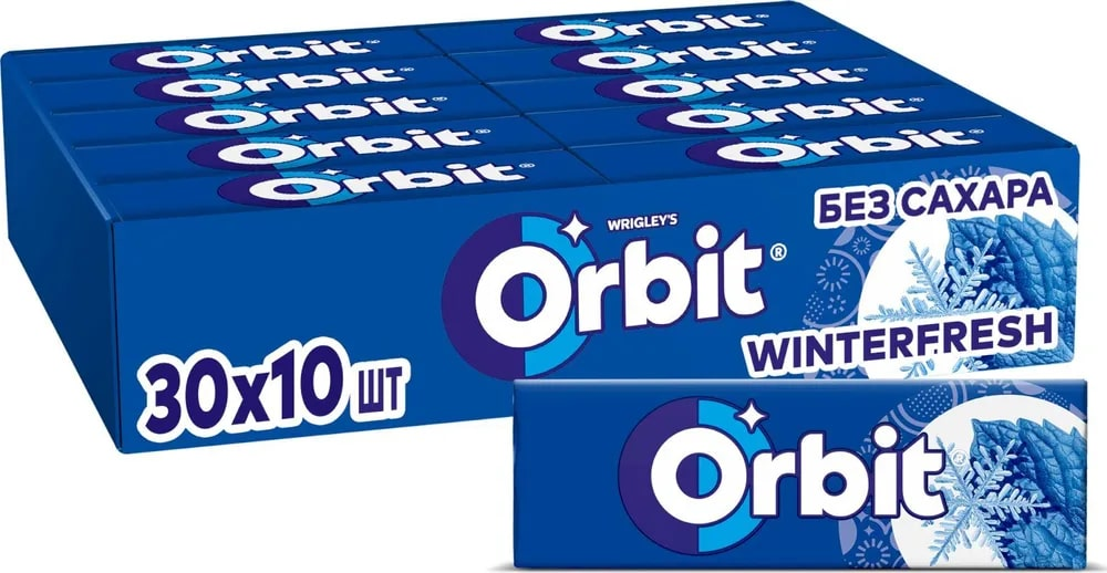 Изображение товара Жевательная резинка Orbit Winterfresh без сахара 30 шт - освежитель дыхания и уход за зубами