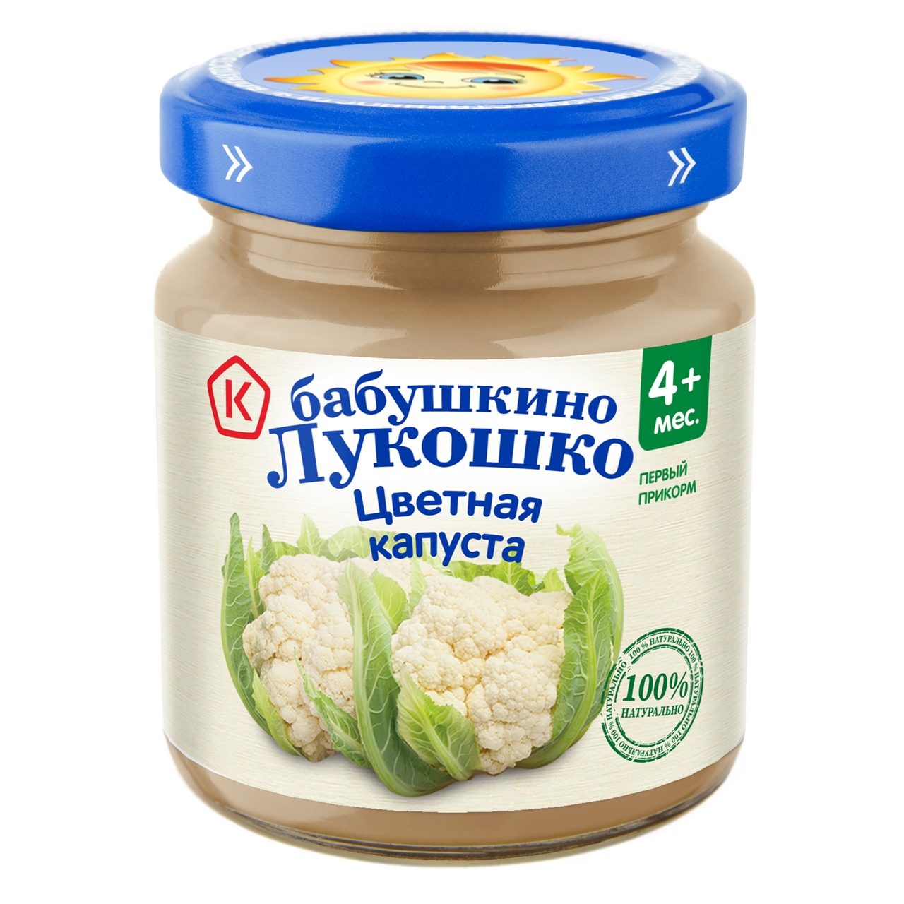 Изображение товара Пюре овощное детское Бабушкино Лукошко Цветная капуста с 4 месяцев, 100г