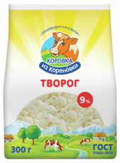 Творог Коровка из Кореновки 9%, 300г