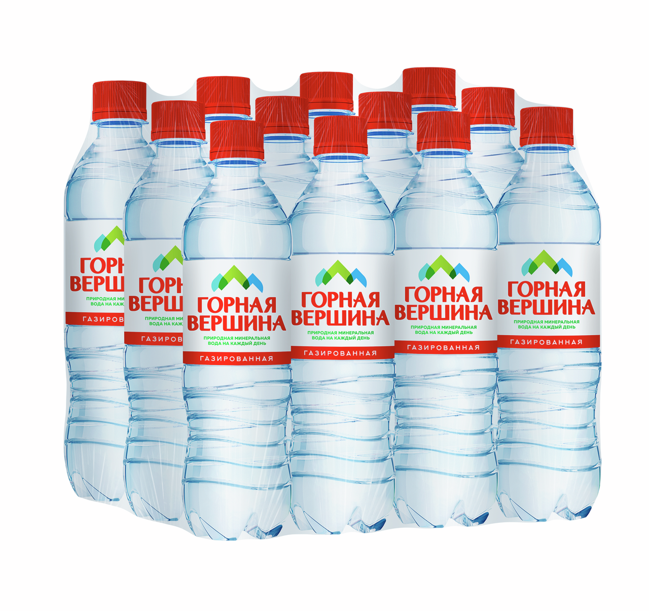 Вода Горная вершина питьевая газированная, 500мл x 12 шт