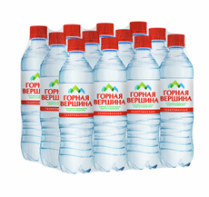 Вода Горная вершина питьевая газированная, 500мл x 12 шт