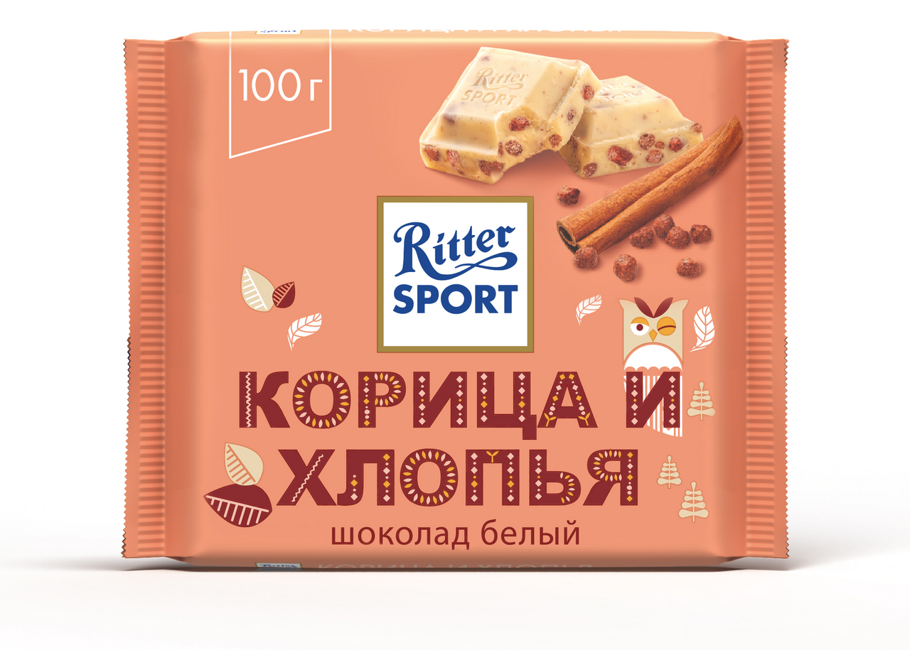 Шоколад Ritter Sport Корица и хлопья, 100г купить с доставкой на дом, цены  в интернет-магазине