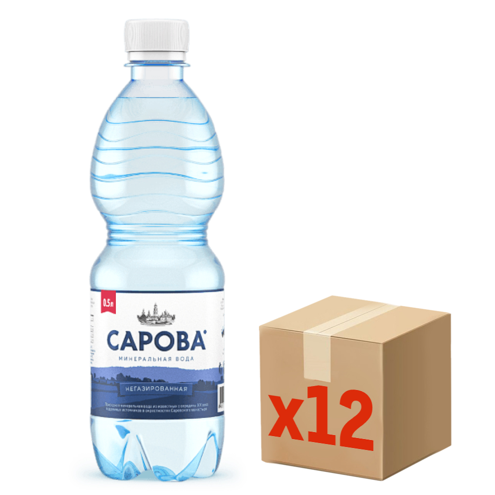 Вода Сарова минеральная негазированная, 500мл x 12 шт