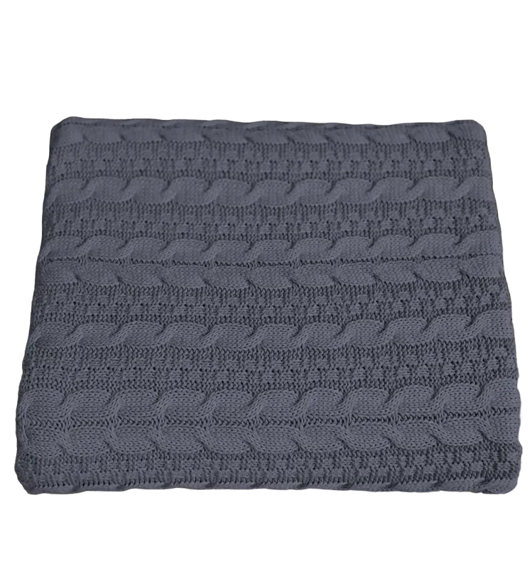 Плед Swan вязаный хлопок графит, 220 х 240см