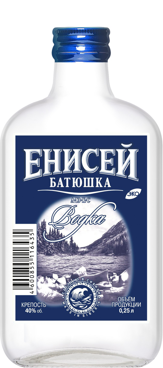 Водка Енисей Батюшка Люкс, 0.25л