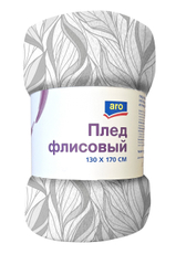 aro Плед флисовый Париж серый 170г, 130 х 170см