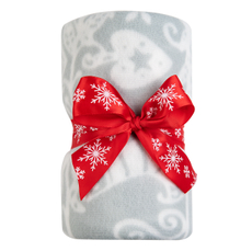 Tarrington House Плед флисовый серые узоры 170г, 130 х 170см