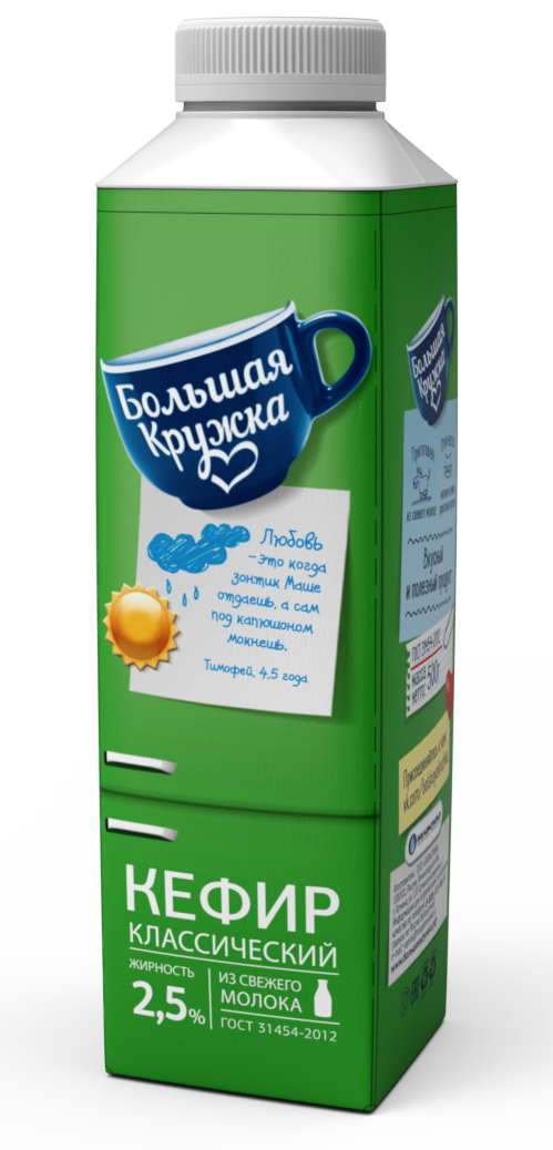 Кефир Большая кружка 2.5%, 500г