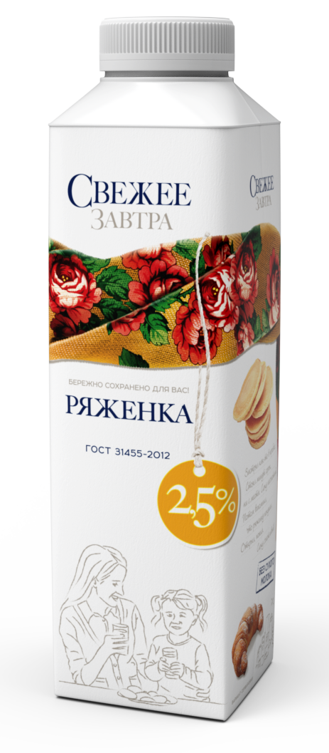 Ряженка Свежее завтра 2.5%, 500г