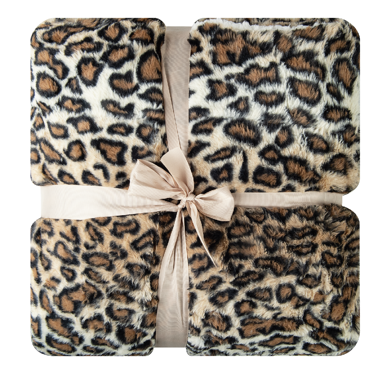 Tarrington House Плед с принтом леопард коричневый, 200 х 220см