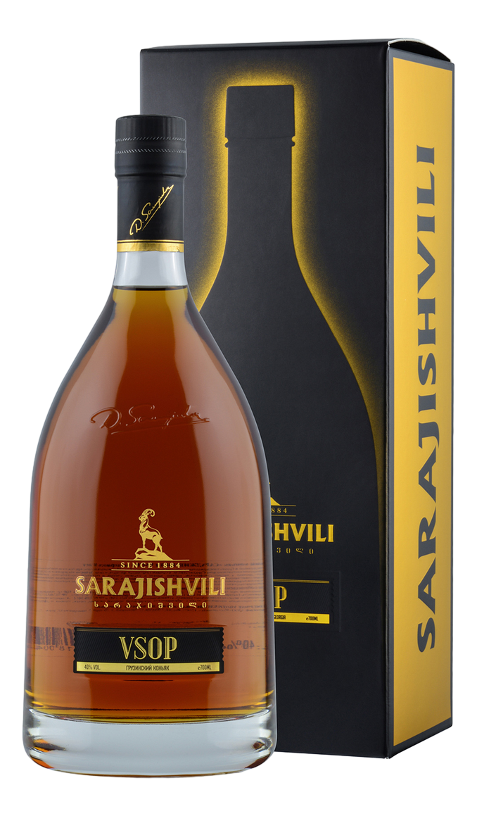Изображение товара Коньяк Sarajishvili VSOP 8 лет в подарочной упаковке 0.7л грузинский напиток